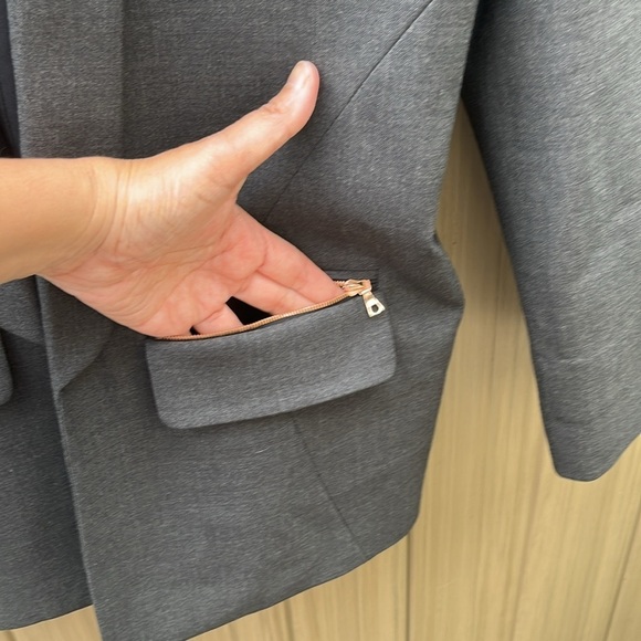 Kit & Ace Borrowed from the Boys Wool Silk Cashmere Oversized Blazer Preppy sz 2 - Picture 7 of 15